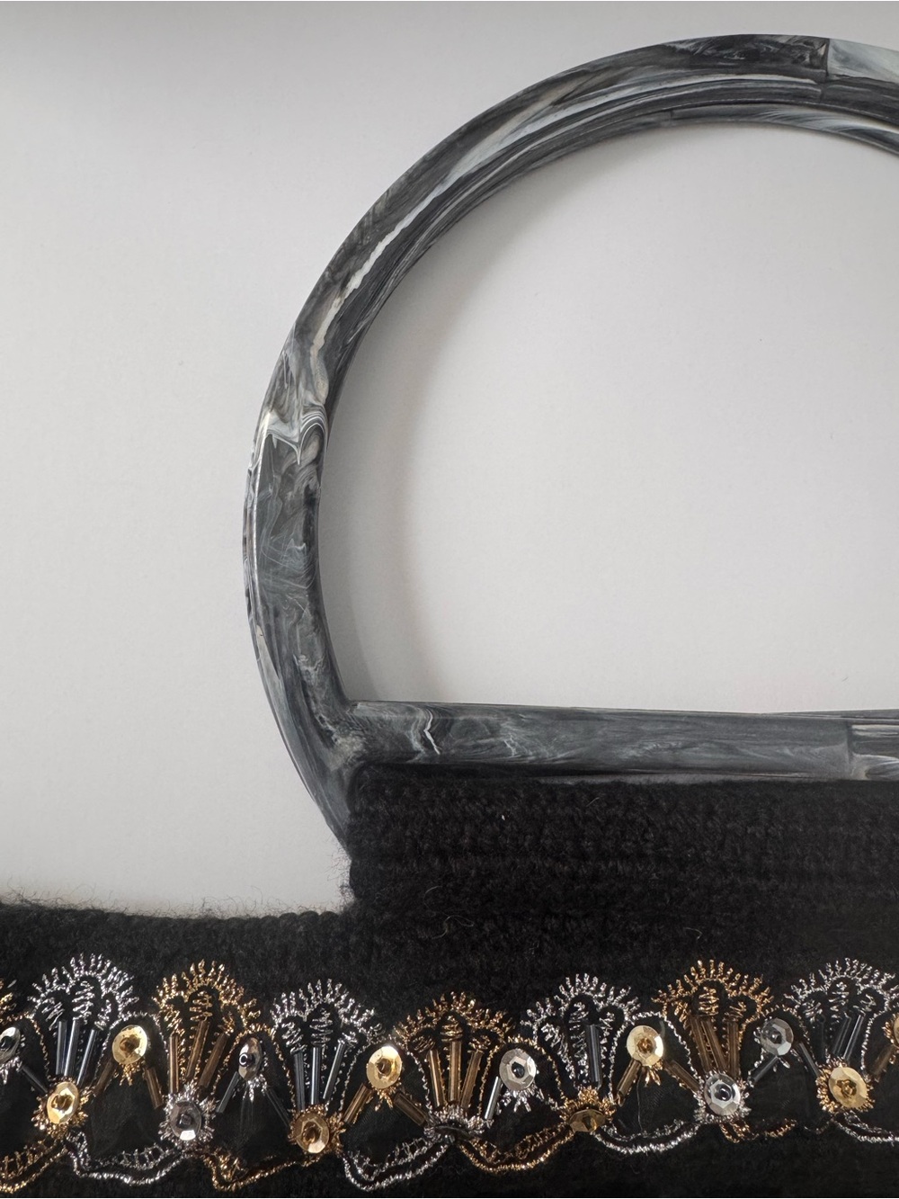 Black Embellished Tote with Gold & Silver Accents - Picture 5 of 8